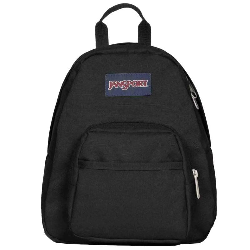 JanSport Half Pint Backpack Black Compact Lightweight Mini Bag For Daily Use And Casual Outings.
